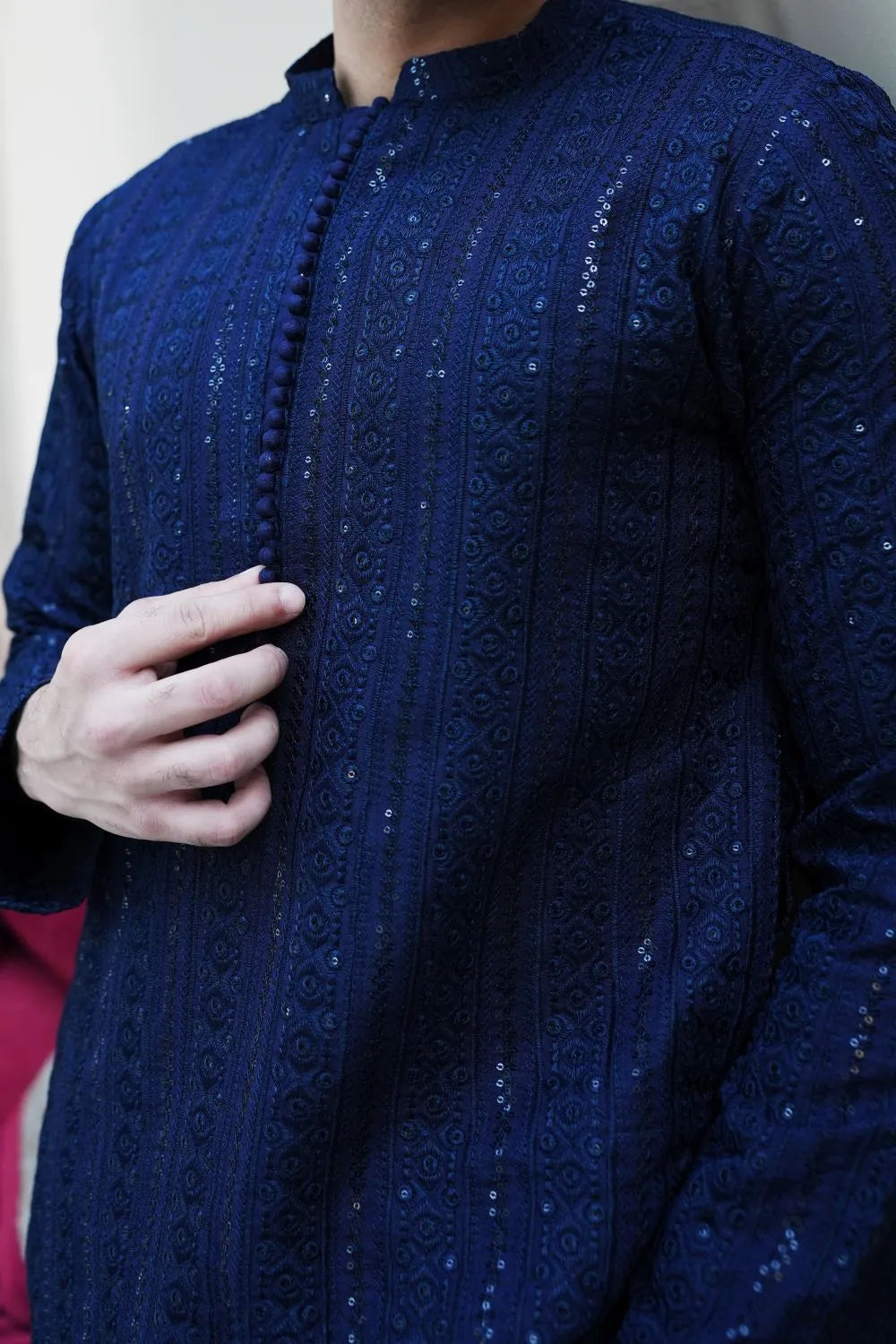 Blue Raw Silk Kurta Pajama