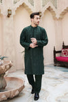 Green Raw Silk Kurta Pajama