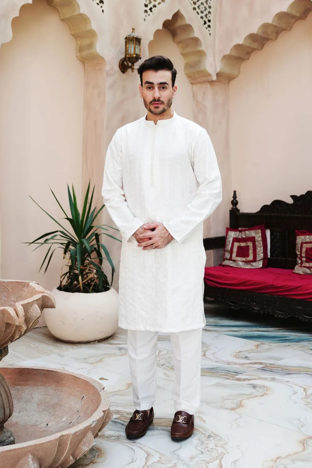 Off-White Raw Silk Kurta Pajama