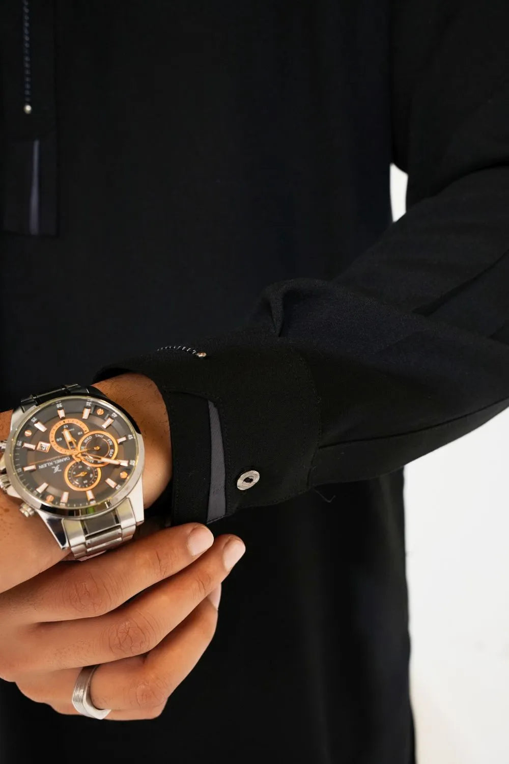 Black Wash and Wear Kameez Shalwar