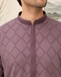Mauve Cotton Kameez Shalwar