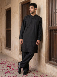 Black Embroidered Kurta Pajama