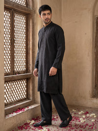 Black Embroidered Kurta Pajama