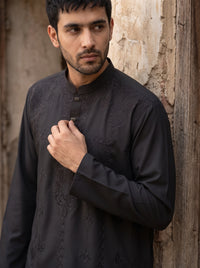 Black Embroidered Kurta Pajama