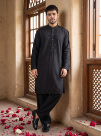 Black Embroidered Kurta Pajama