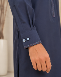 Blue Wash and Wear Kameez Shalwar