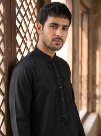 Black Embroidered Kurta Pajama