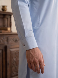 Light Sky Blue Wash and Wear Kameez Shalwar
