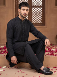 Black Embroidered Kurta Pajama