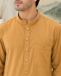 Mustard Wash and Wear Kameez Shalwar