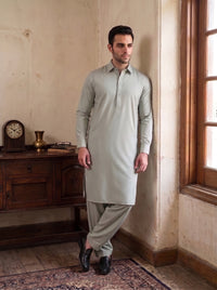 Sage Green Wash and Wear Kameez Shalwar