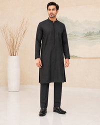 Black Embroidered Kurta Pajama