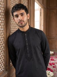 Black Embroidered Kurta Pajama