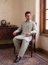 Sage Green Wash and Wear Kameez Shalwar