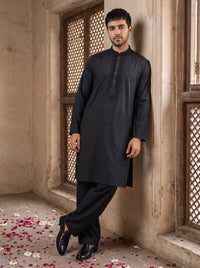 Black Embroidered Kurta Pajama