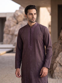 Mauve Embroidered Kurta Pajama