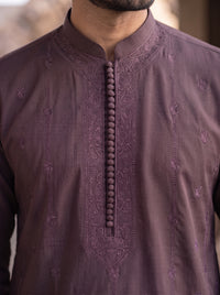 Mauve Embroidered Kurta Pajama