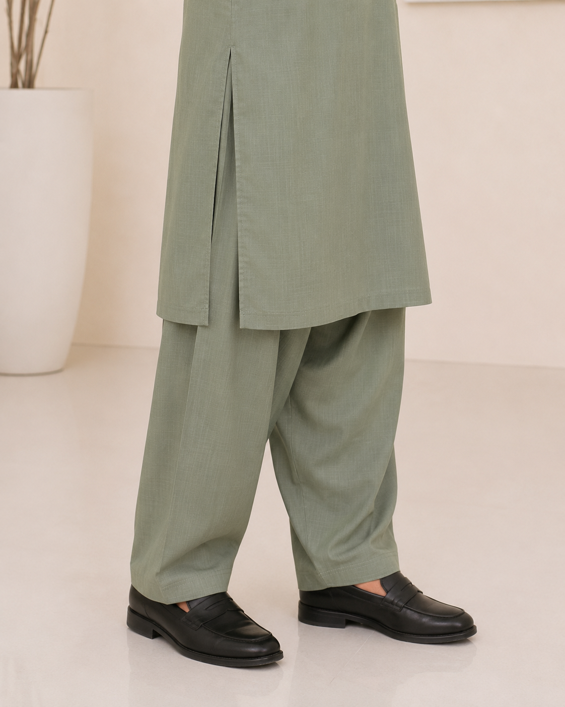 Light Green Wash and Wear Kameez Shalwar