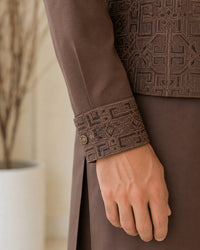 Chocolate Brown Kameez Shalwar with Waist Coat