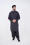 Charcoal Grey Boski Wash and Wear Kameez Shalwar