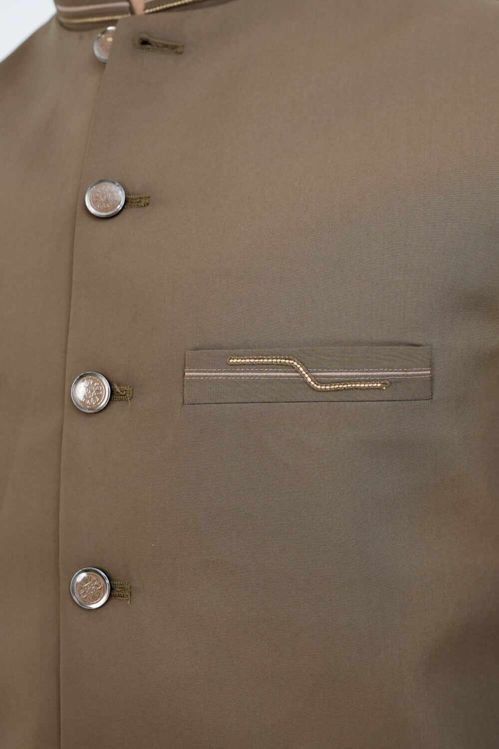 Brown Kameez Shalwar with Waist Coat