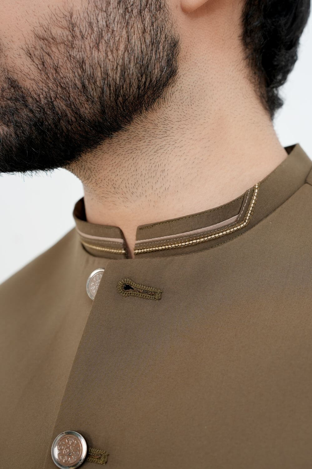 Brown Kameez Shalwar with Waist Coat