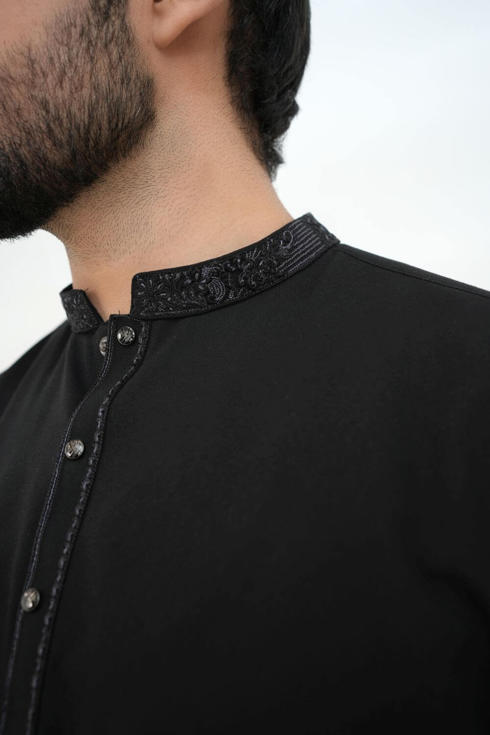 Black Wash and Wear Kameez Shalwar