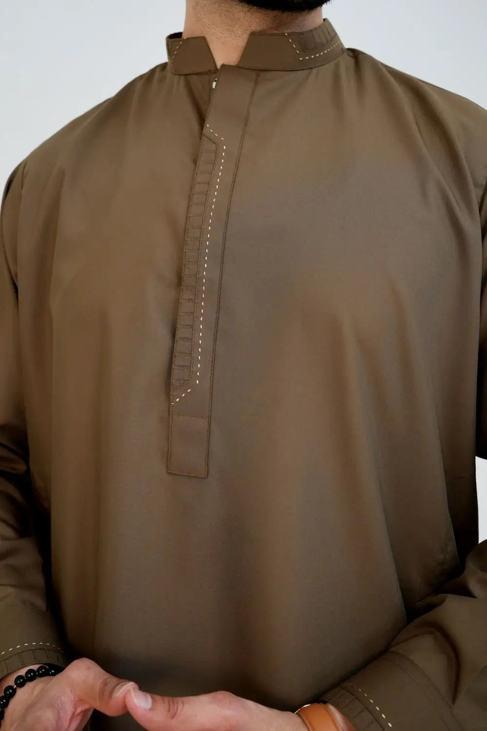 Mocha Brown Boski Wash and Wear Kameez Shalwar
