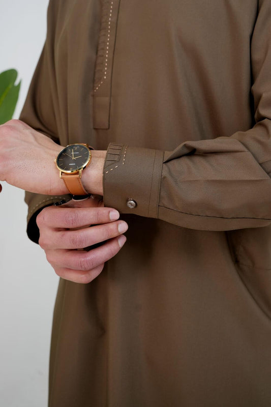 Mocha Brown Boski Wash and Wear Kameez Shalwar