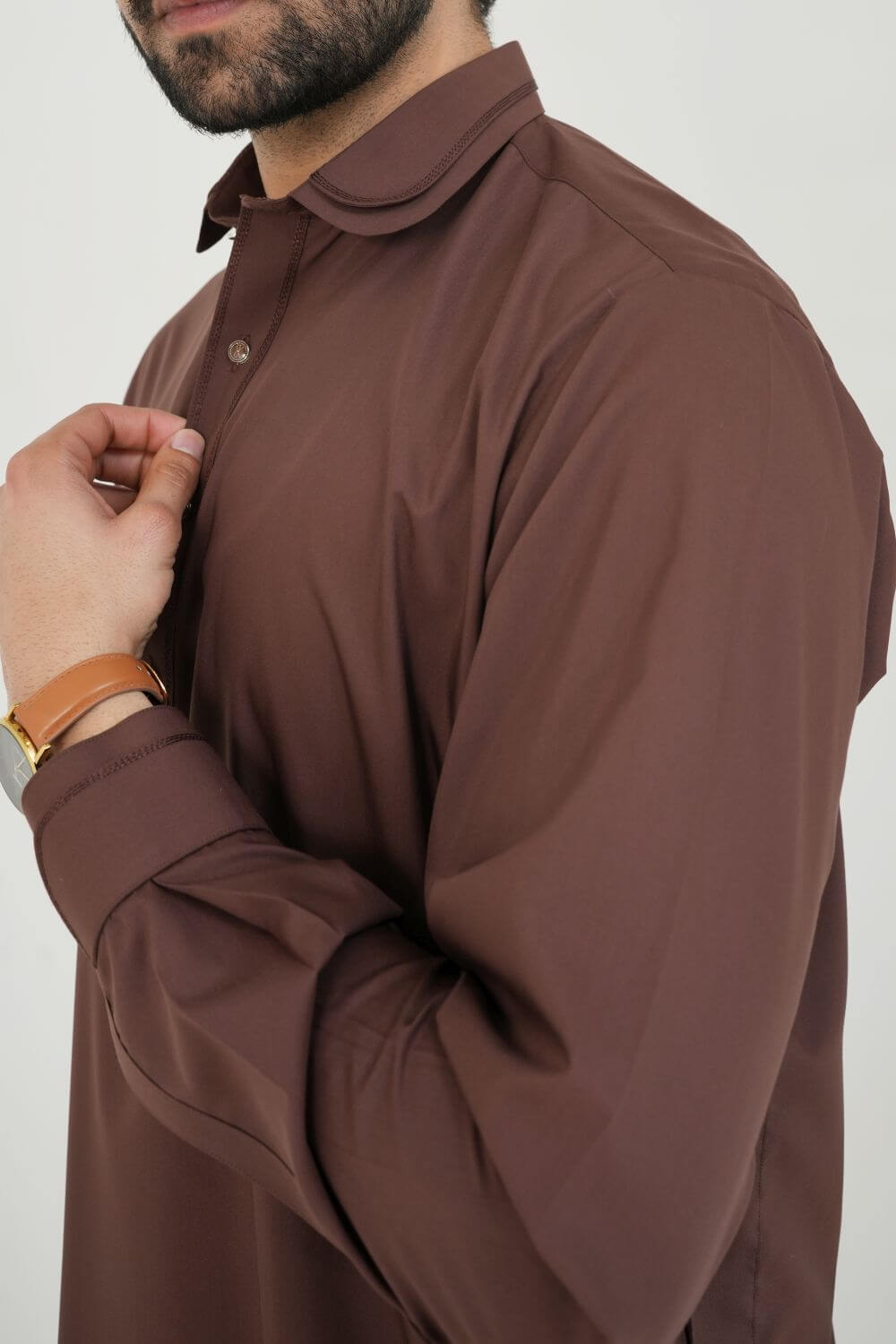 Rust Boski Wash and Wear Kameez Shalwar