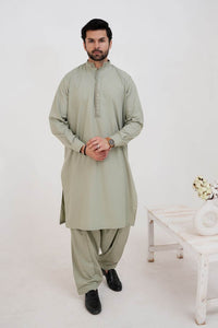 Mint Green Boski Wash and Wear Kameez Shalwar