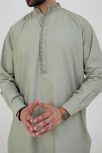 Mint Green Boski Wash and Wear Kameez Shalwar