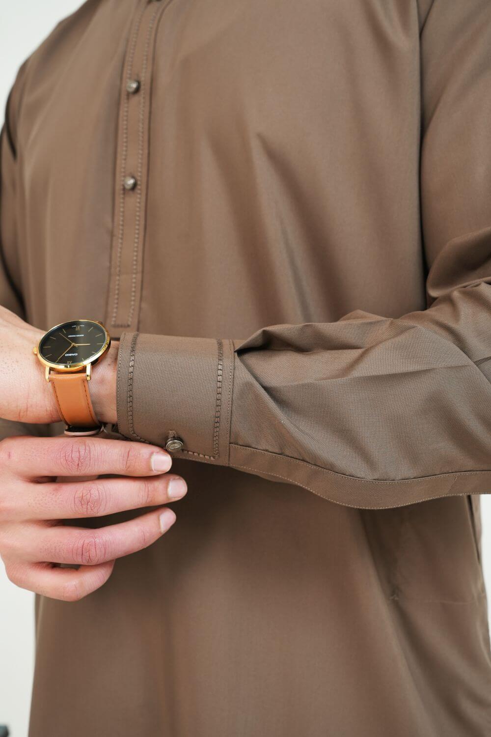Walnut Brown Boski Wash and Wear Kameez Shalwar