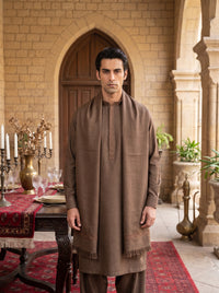 Brown Woolen Shawl Suit