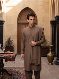Brown Woolen Shawl Suit