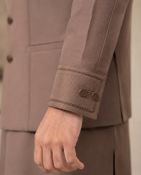 Brown Kameez Shalwar with Waist Coat
