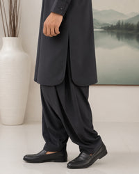 Black Wash and Wear Kameez Shalwar