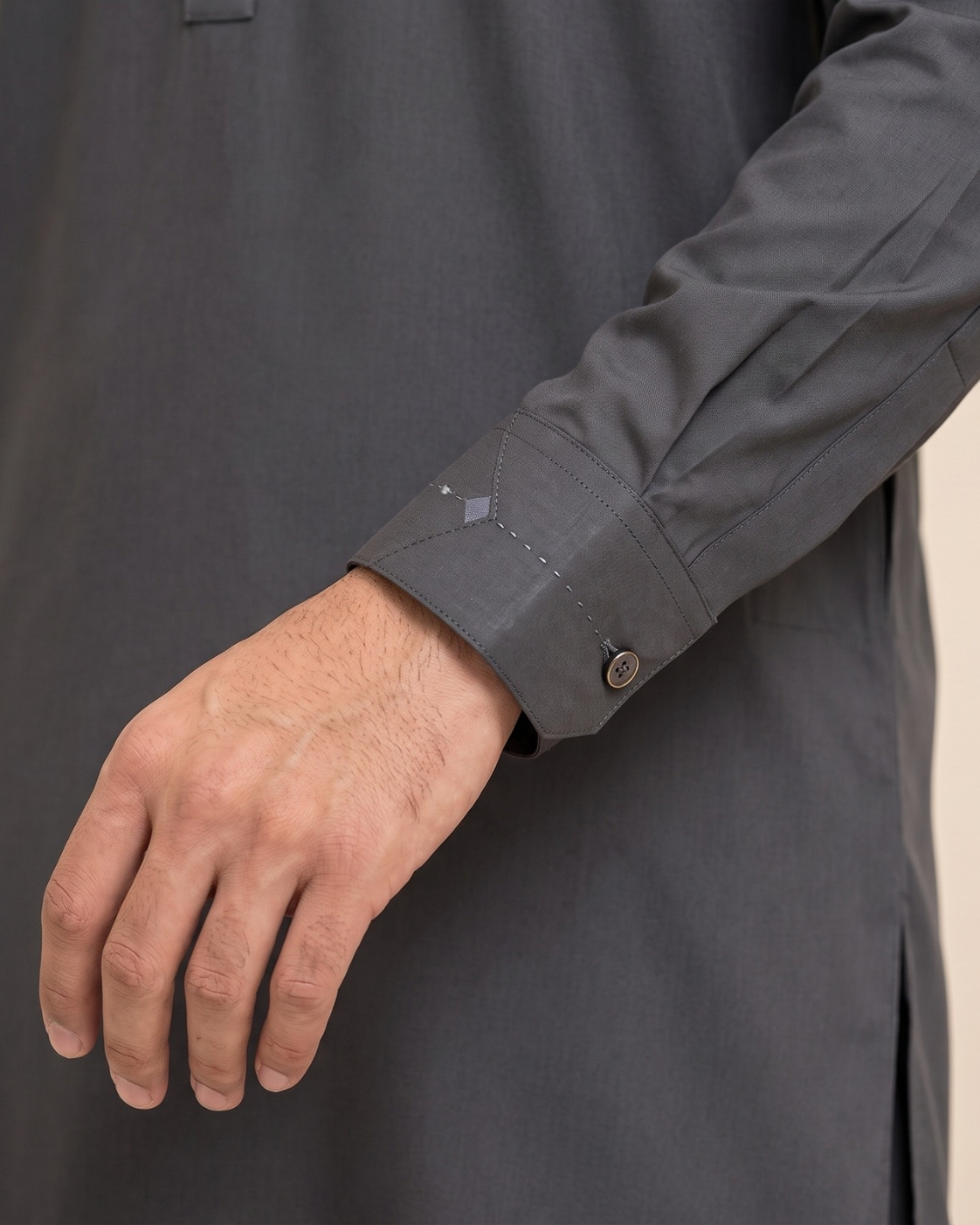 Charcoal Grey Wash and Wear Kameez Shalwar