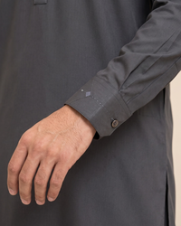 Charcoal Grey Wash and Wear Kameez Shalwar