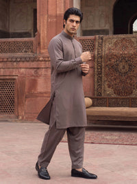 Chocolate Brown Wash and Wear Kameez Shalwar