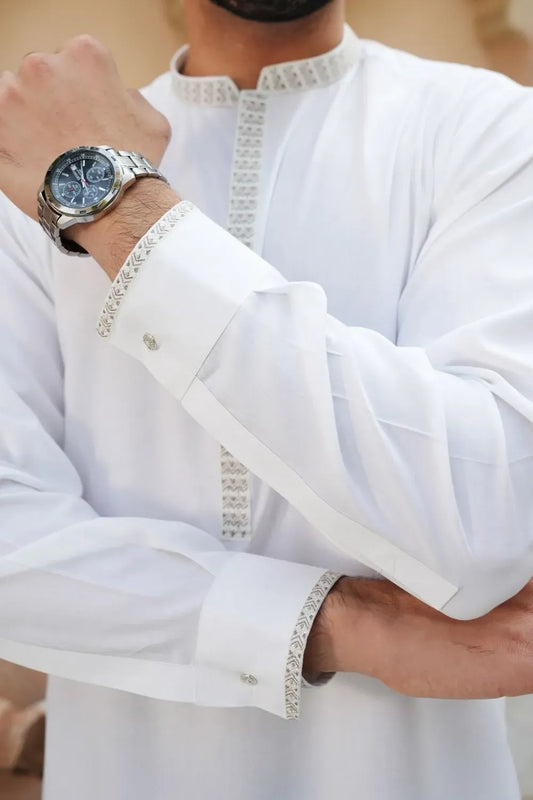 Arshad Stylish Off-White Shalwar Kameez Washing & Wear