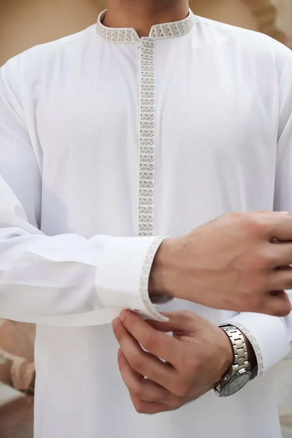 Arshad Stylish Off-White Shalwar Kameez Washing & Wear