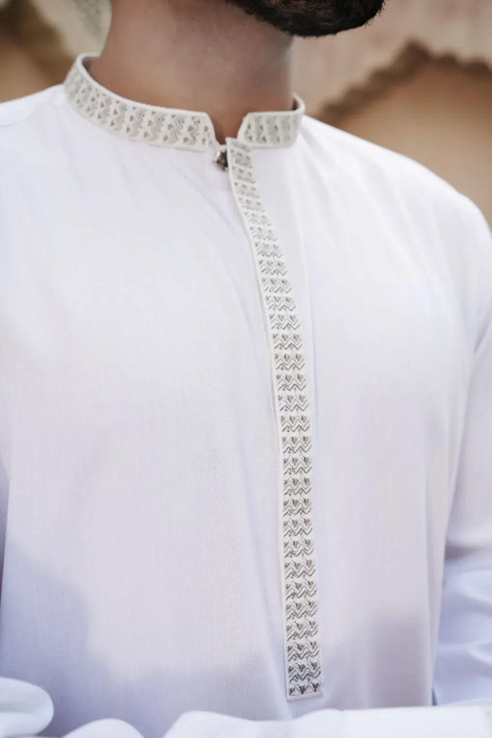 Arshad Stylish Off-White Shalwar Kameez Washing & Wear