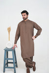 Walnut Brown Boski Wash and Wear Kameez Shalwar