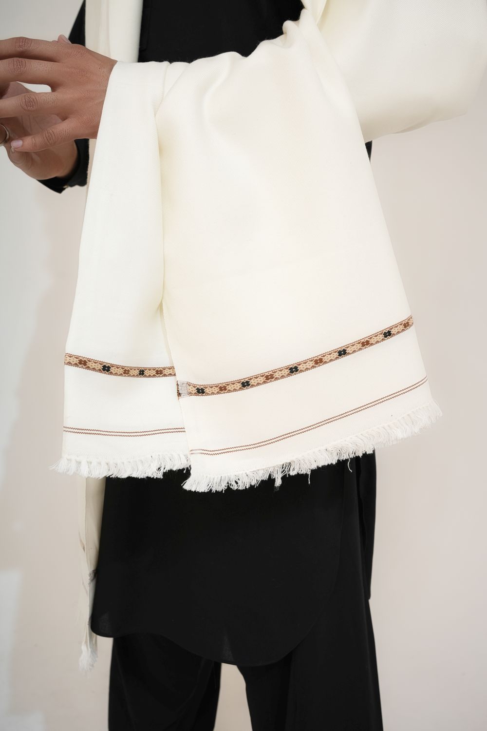 Off-White Woolen Shawl