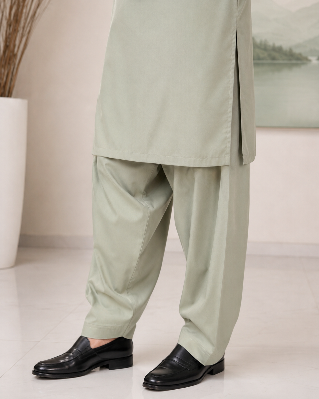 Mint Green Wash and Wear Kameez Shalwar