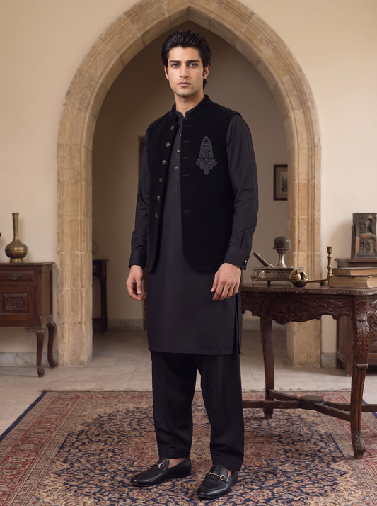 Black Velvet Waistcoat