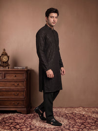Black Embroidered Kurta Pajama