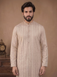 Cream Embroidered Kurta Pajama