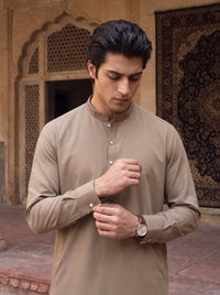 Sand Beige Wash and Wear Kameez Shalwar